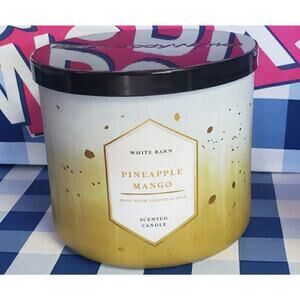 BBW Pineapple Mango Large 3 Wick Candle Home Fragrance Decor